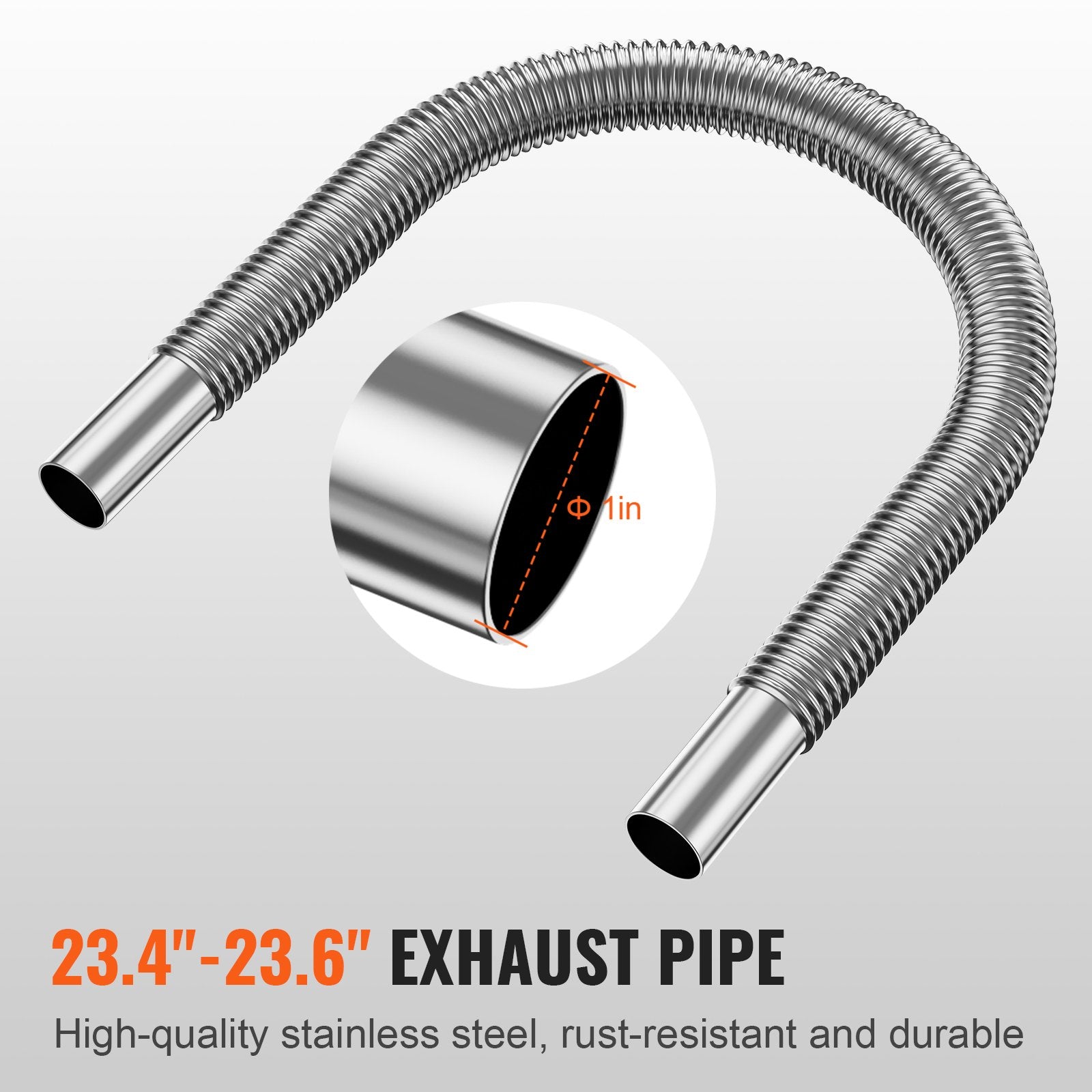Diesel Heater Pipe Ducting Set, 3" Extendable Air Duct Hose, 1" Stainless Steel Exhaust Pipe, 2 Air Vents, V952-CYJRQPJ5KW8K2FCIDV0