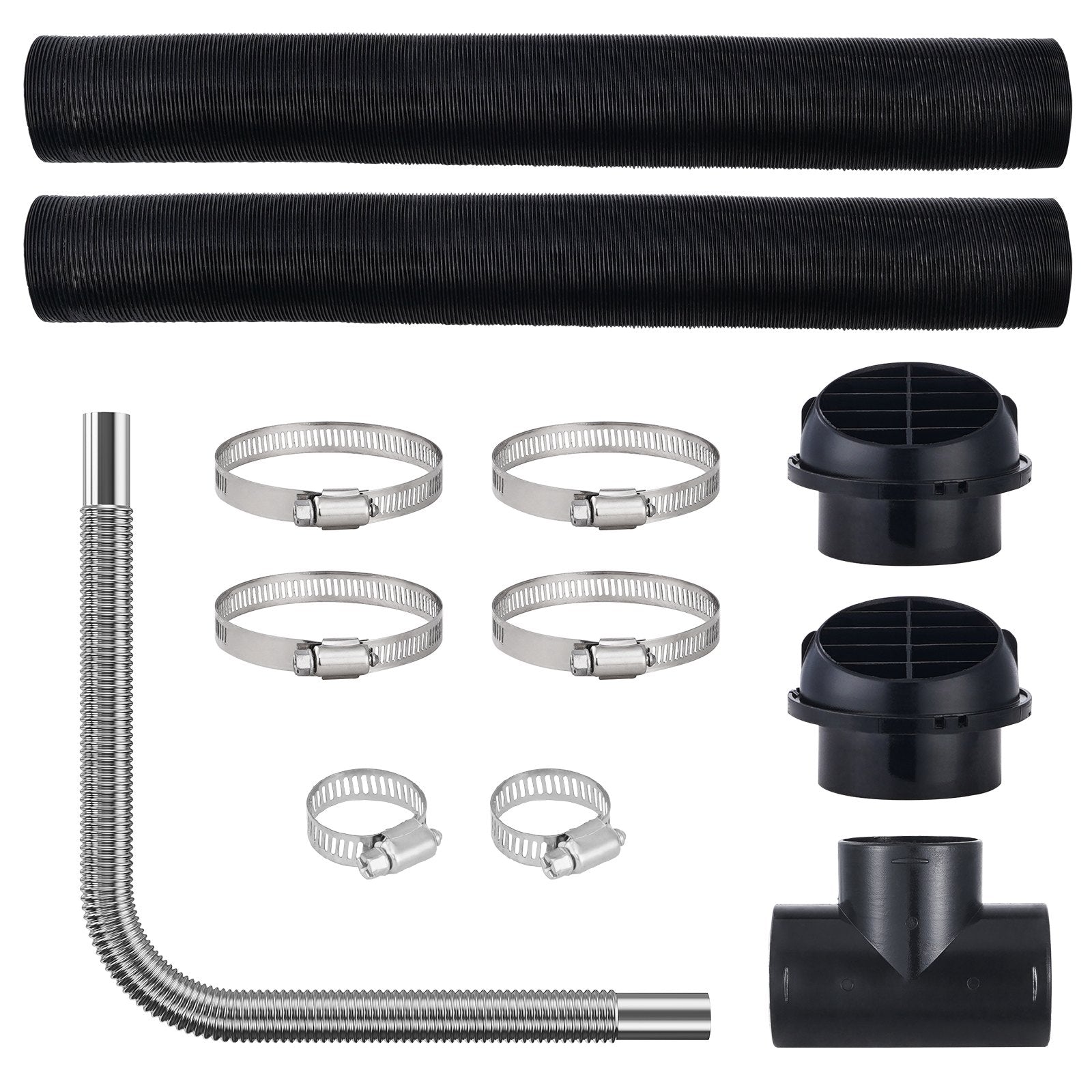 Diesel Heater Pipe Ducting Set, 3" Extendable Air Duct Hose, 1" Stainless Steel Exhaust Pipe, 2 Air Vents, V952-CYJRQPJ5KW8K2FCIDV0