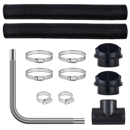 Diesel Heater Pipe Ducting Set, 3" Extendable Air Duct Hose, 1" Stainless Steel Exhaust Pipe, 2 Air Vents, V952-CYJRQPJ5KW8K2FCIDV0