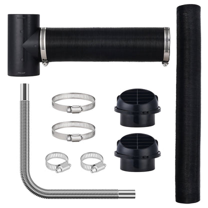 Diesel Heater Pipe Ducting Set, 3" Extendable Air Duct Hose, 1" Stainless Steel Exhaust Pipe, 2 Air Vents, V952-CYJRQPJ5KW8K2FCIDV0