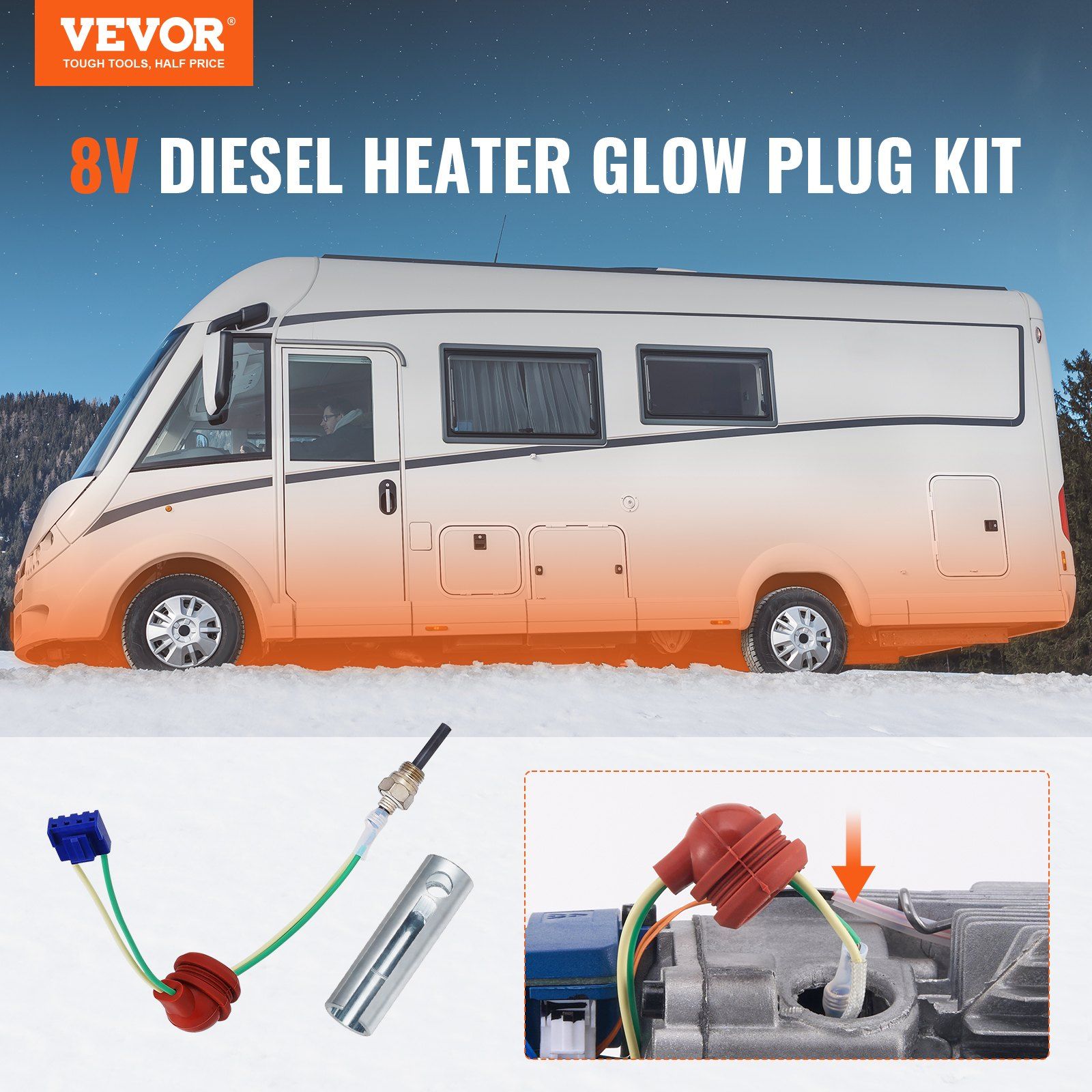 Diesel Heater Glow Plug Kit, Ceramic Glow Plug Repair Kit, Air Diesel Parking Heater Part with Removal V952-CYJRQPJQSPDH7FPDSV0