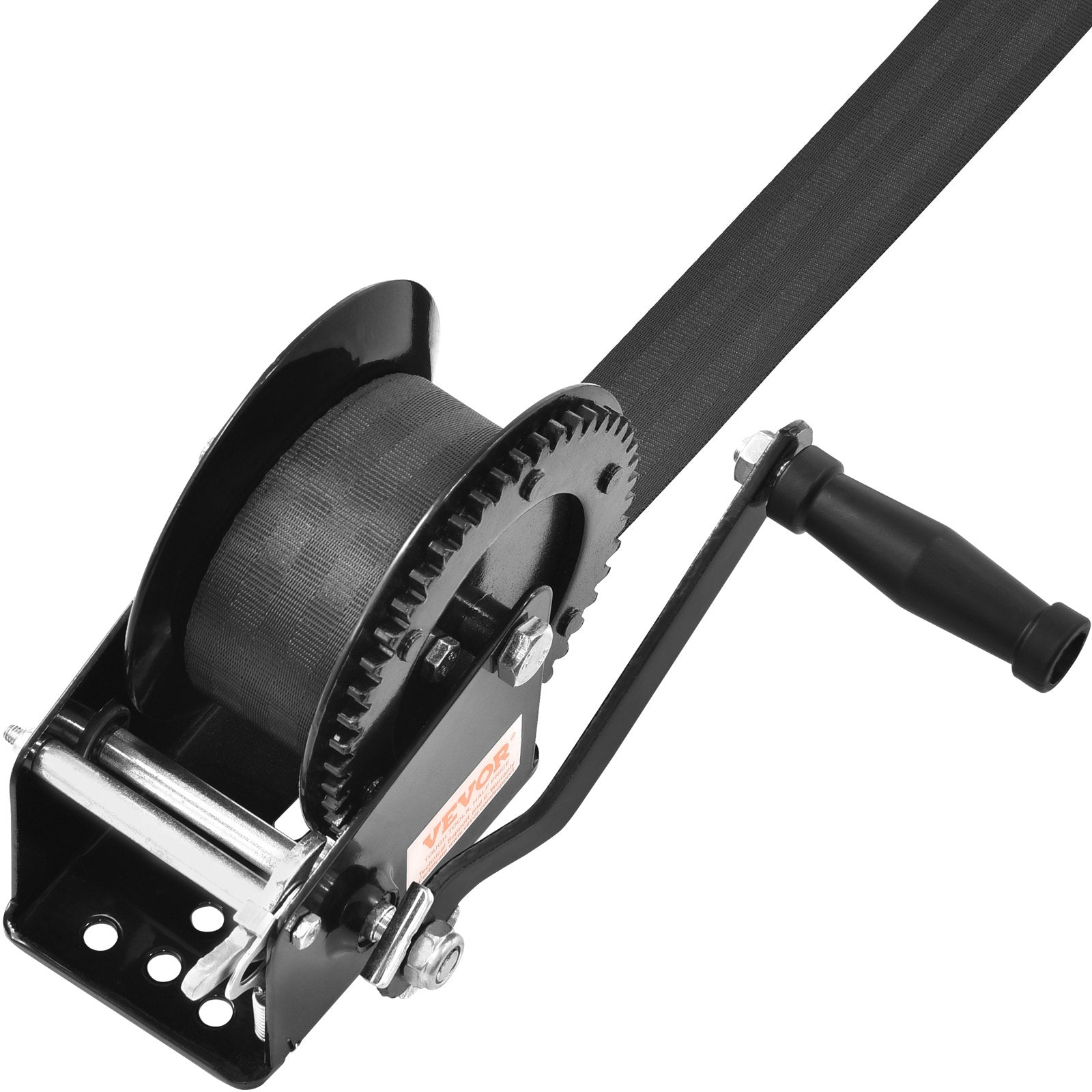 Hand Winch, 725.7 kg Pulling Capacity, Boat Trailer Winch Heavy Duty Rope Crank with 10 m Polyester Strap and V952-CYSDJP1600BDKMHDEV0