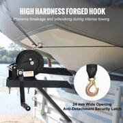Hand Winch, 725.7 kg Pulling Capacity, Boat Trailer Winch Heavy Duty Rope Crank with 10 m Polyester Strap and V952-CYSDJP1600BDKMHDEV0