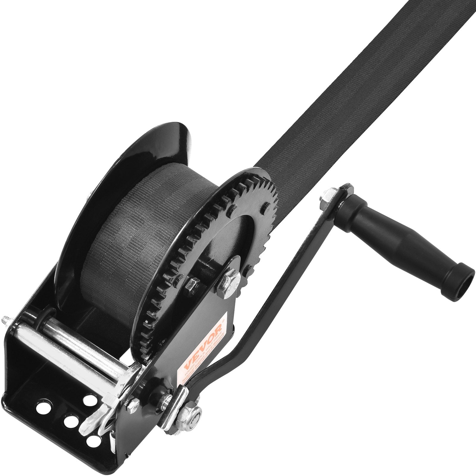 Hand Winch, 725.7 kg Pulling Capacity, Boat Trailer Winch Heavy Duty Rope Crank with 10 m Polyester Strap and V952-CYSDJP1600BDKMHDEV0