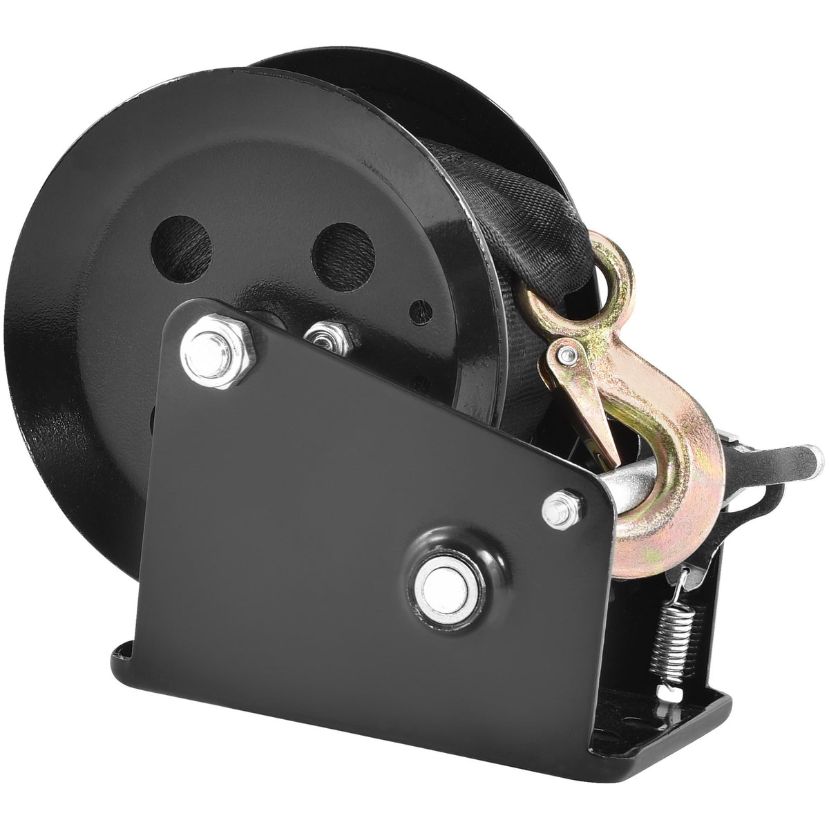 Hand Winch, 725.7 kg Pulling Capacity, Boat Trailer Winch Heavy Duty Rope Crank with 10 m Polyester Strap and V952-CYSDJP1600BDKMHDEV0
