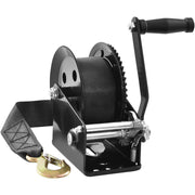 Hand Winch, 725.7 kg Pulling Capacity, Boat Trailer Winch Heavy Duty Rope Crank with 10 m Polyester Strap and V952-CYSDJP1600BDKMHDEV0