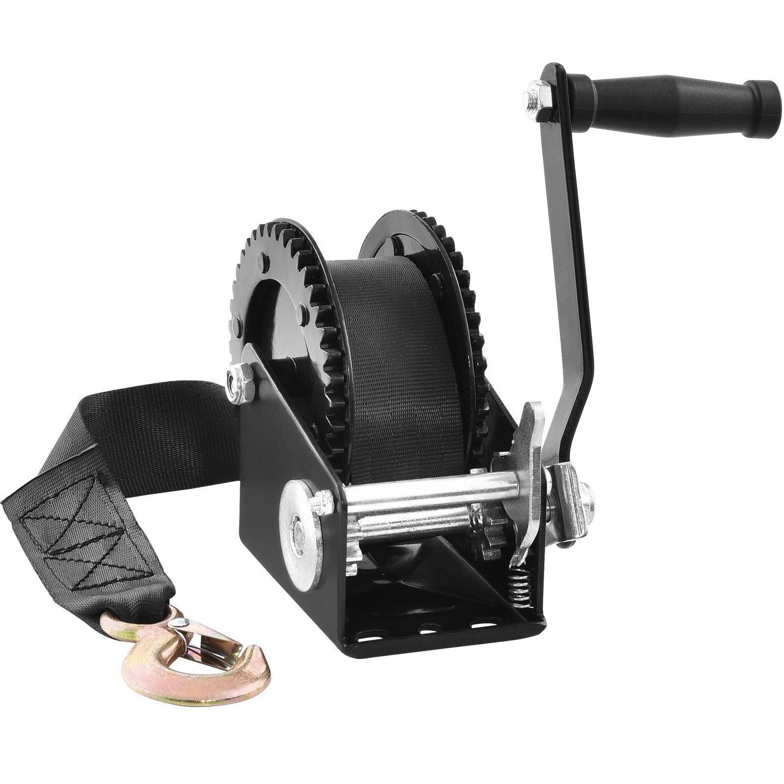 Hand Winch, 907.1 kg Pulling Capacity, Boat Trailer Winch Heavy Duty Rope Crank with 7 m Polyester Strap and V952-CYSDJP2000BDI2OUWV0