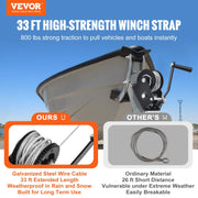 Hand Winch, 362.8 kg Pulling Capacity, Boat Trailer Winch Heavy Duty Rope Crank with 10 m Steel Wire Cable V952-CYSDJP800BG0IYPD8V0