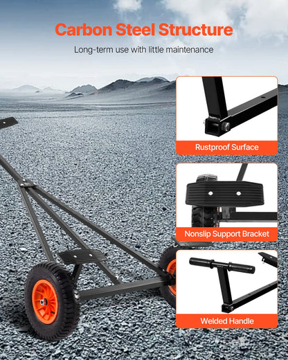 420lbs Boat Trailer Dolly Mover Adjustable Length with 15.7 in Pneumatic Tires V952-CYSDQYC420BH54A5OV0