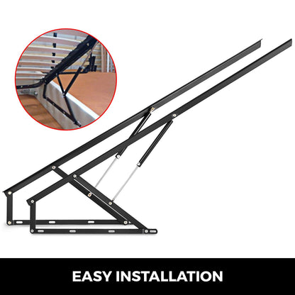 Pair of 5FT Pneumatic Mechanism Heavy Duty Gas Spring Kit for Box Bed Sofa Storage Space Saving DIY Project V952-CYSJQB15000000001V0