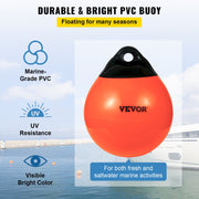 Boat Buoy Balls, 15"" Diameter Inflatable Heavy-Duty Marine-Grade PVC Marker Buoys, Round Boat Mooring Buoys, V952-CYXBCSB15INCH749JV0