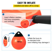 Boat Buoy Balls, 15"" Diameter Inflatable Heavy-Duty Marine-Grade PVC Marker Buoys, Round Boat Mooring Buoys, V952-CYXBCSB15INCH749JV0