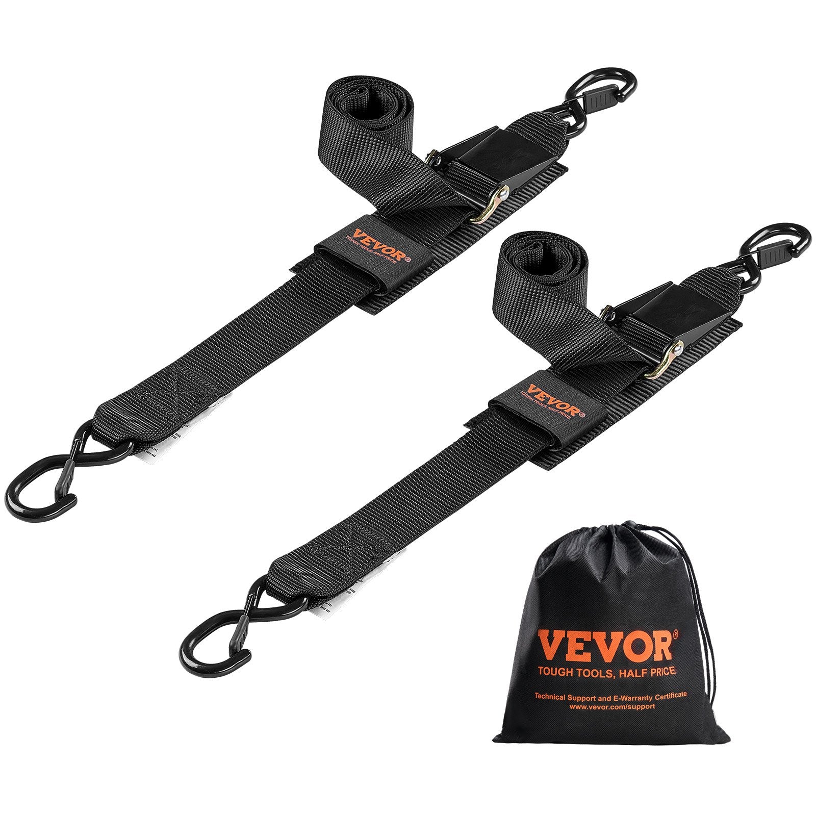 Retractable Ratchet Straps, 5.08 cm x 121.92 cm Ratchet Tie Down Straps with Security Lock S Hooks, 2 Pack V952-CYXJD2INCH4FUR48CV0