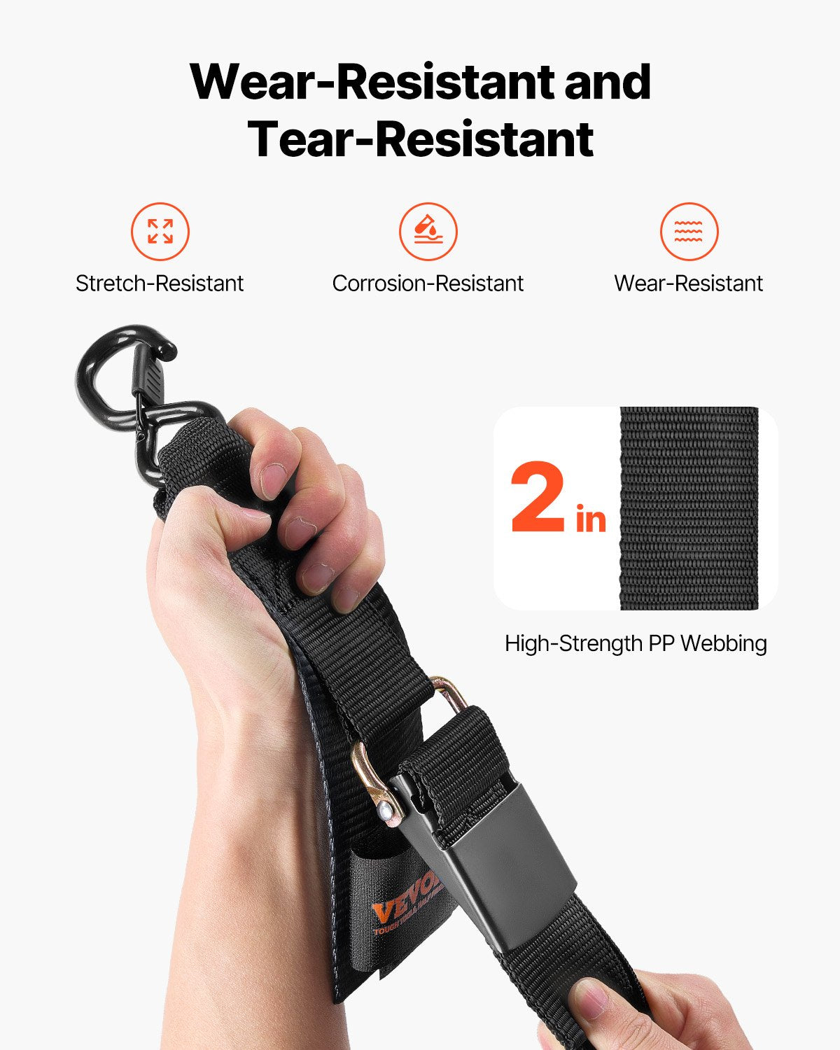 Retractable Ratchet Straps, 5.08 cm x 121.92 cm Ratchet Tie Down Straps with Security Lock S Hooks, 2 Pack V952-CYXJD2INCH4FUR48CV0