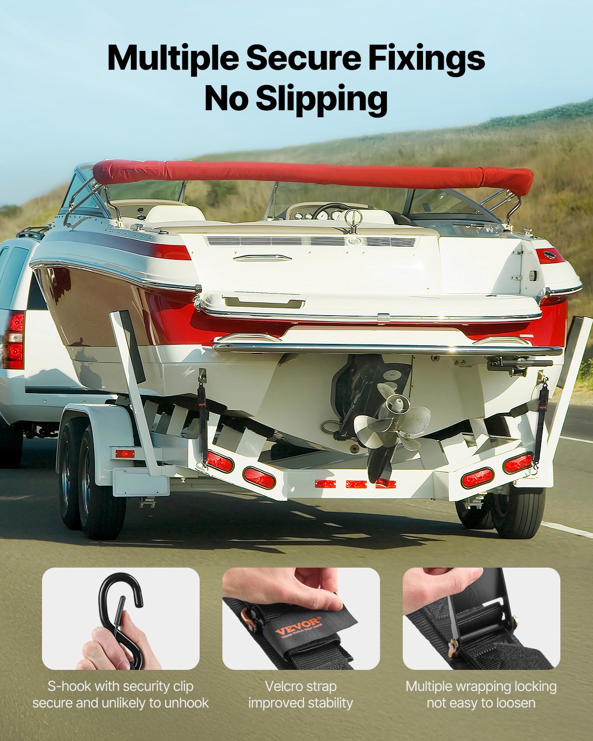 Retractable Ratchet Straps, 5.08 cm x 121.92 cm Ratchet Tie Down Straps with Security Lock S Hooks, 2 Pack V952-CYXJD2INCH4FUR48CV0