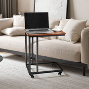 C Table, C Shaped Sofa Side Table with Metal Frame Rolling Casters, Portable C Shaped End Stand for Living V952-CZ1JT1CBHB208HKNP001V0
