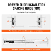 6 Pairs of 609.6mm Drawer Slides Side Mount Rails, Heavy Duty Full Extension Steel Track, Soft-Close V952-CZCJCTDG100L9BKQKV0