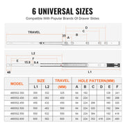 10 Pairs of 609.6mm Drawer Slides Side Mount Rails, Heavy Duty Full Extension Steel Track, Soft-Close V952-CZCJCTDG100L9KG10V0