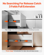 Drawer Slides, 18 inch, 10 Pairs Full Extension Ball Bearing Cabinet Rails, 100 LB Load Capacity Heavy Duty V952-CZCJCTDG100LPFFRWV0