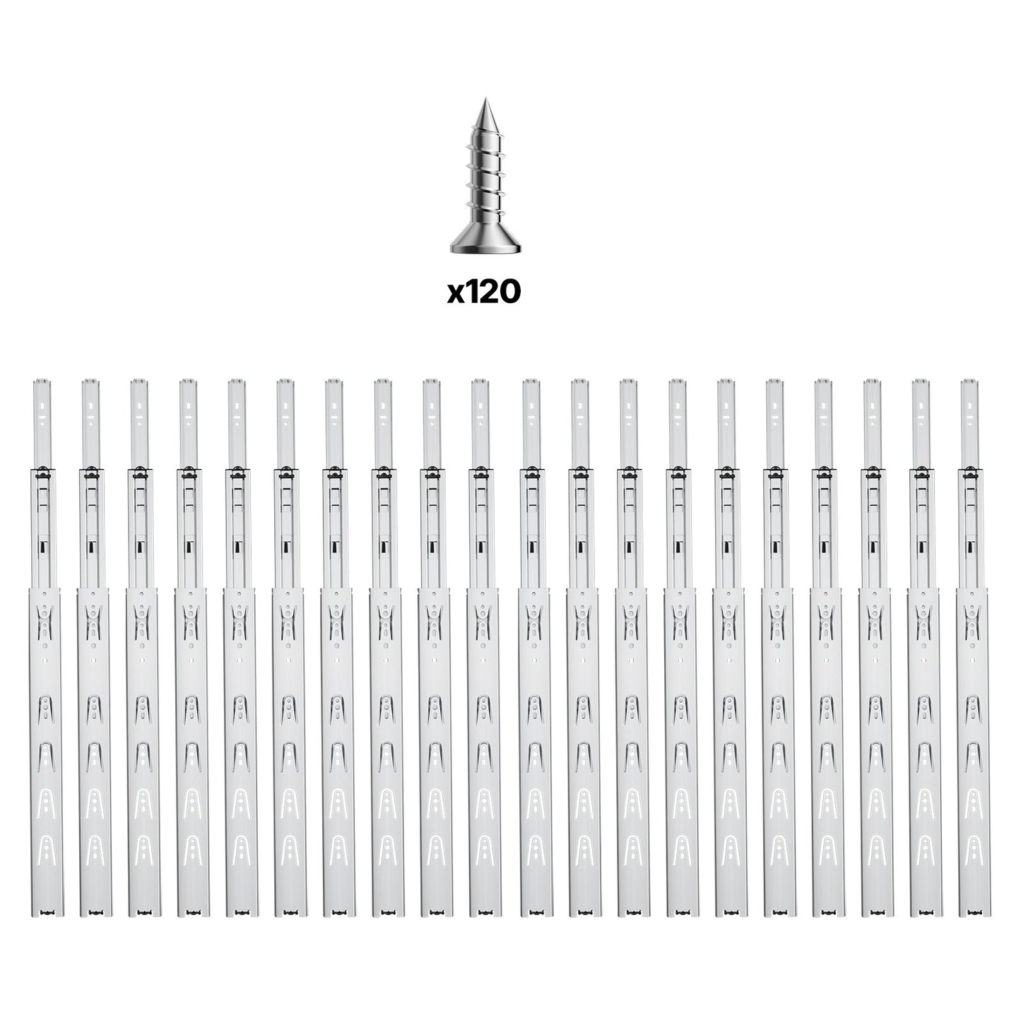 Drawer Slides, 18 inch, 10 Pairs Full Extension Ball Bearing Cabinet Rails, 100 LB Load Capacity Heavy Duty V952-CZCJCTDG100LPFFRWV0