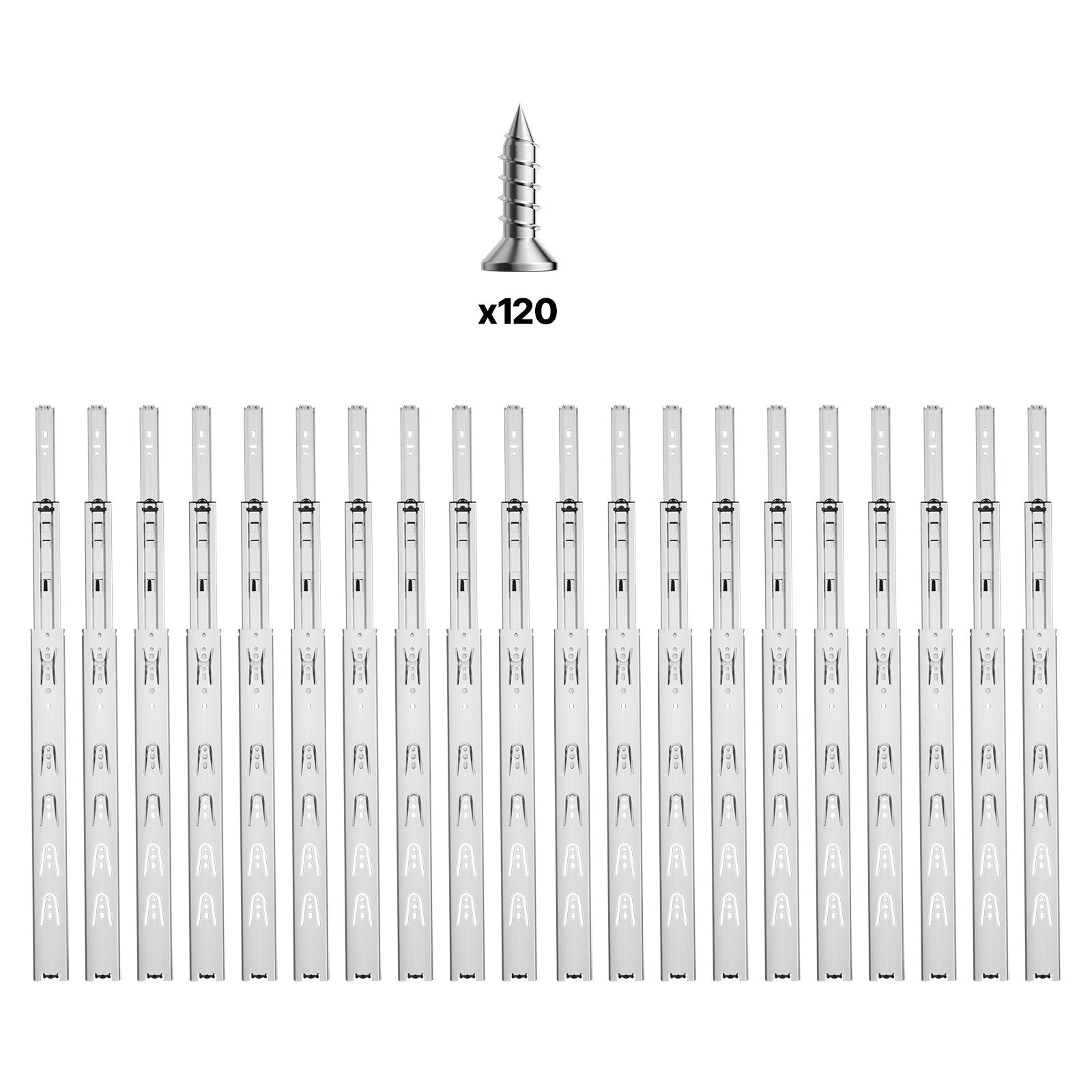 Drawer Slides, 18 inch, 10 Pairs Full Extension Ball Bearing Cabinet Rails, 100 LB Load Capacity Heavy Duty V952-CZCJCTDG100LPFFRWV0