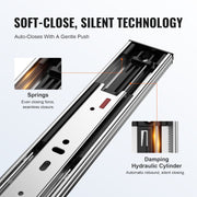 6 Pairs of 457.2mm Drawer Slides Side Mount Rails, Heavy Duty Full Extension Steel Track, Soft-Close V952-CZCJCTDG100LPTUBQV0