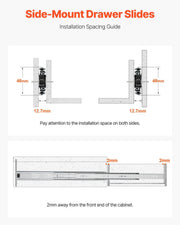 Drawer Slides, 20 inch, 10 Pairs Full Extension Ball Bearing Cabinet Rails, 100 LB Load Capacity Heavy Duty V952-CZCJCTDG100LPZMLNV0