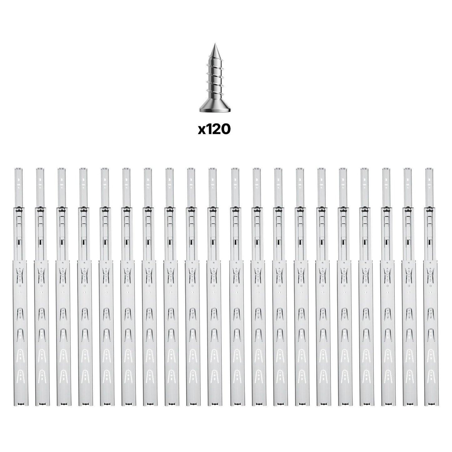 Drawer Slides, 20 inch, 10 Pairs Full Extension Ball Bearing Cabinet Rails, 100 LB Load Capacity Heavy Duty V952-CZCJCTDG100LPZMLNV0