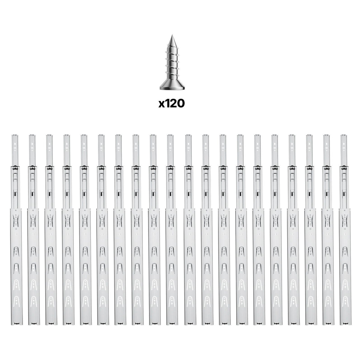 Drawer Slides, 20 inch, 10 Pairs Full Extension Ball Bearing Cabinet Rails, 100 LB Load Capacity Heavy Duty V952-CZCJCTDG100LPZMLNV0