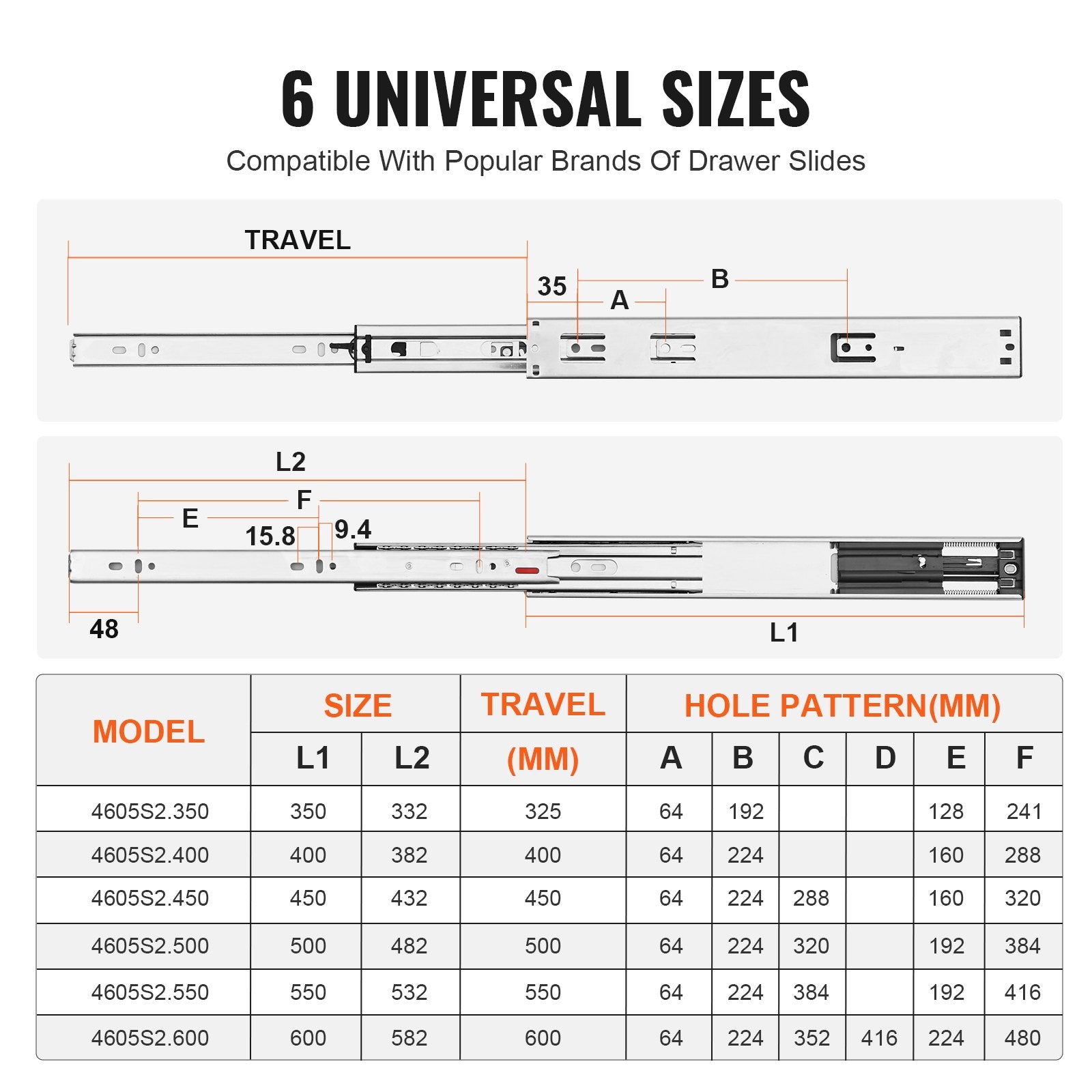 10 Pairs of 406.4mm Drawer Slides Side Mount Rails, Heavy Duty Full Extension Steel Track, Soft-Close V952-CZCJCTDG100LUDXKVV0