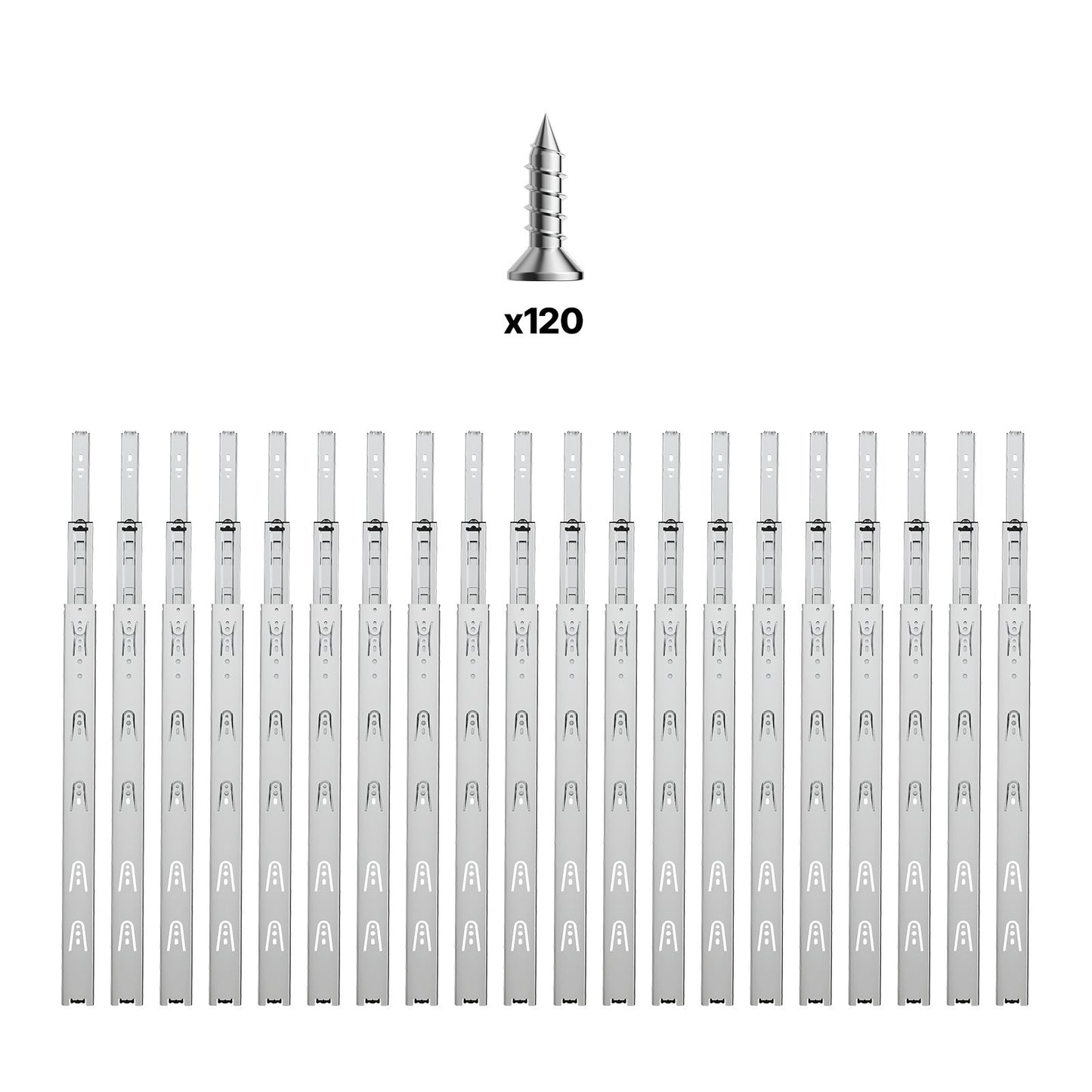 Drawer Cabinet Slides Side Mount 22 inch 10 Pairs 100 LB Load Replacement V952-CZCJCTDG100LW77EDV0