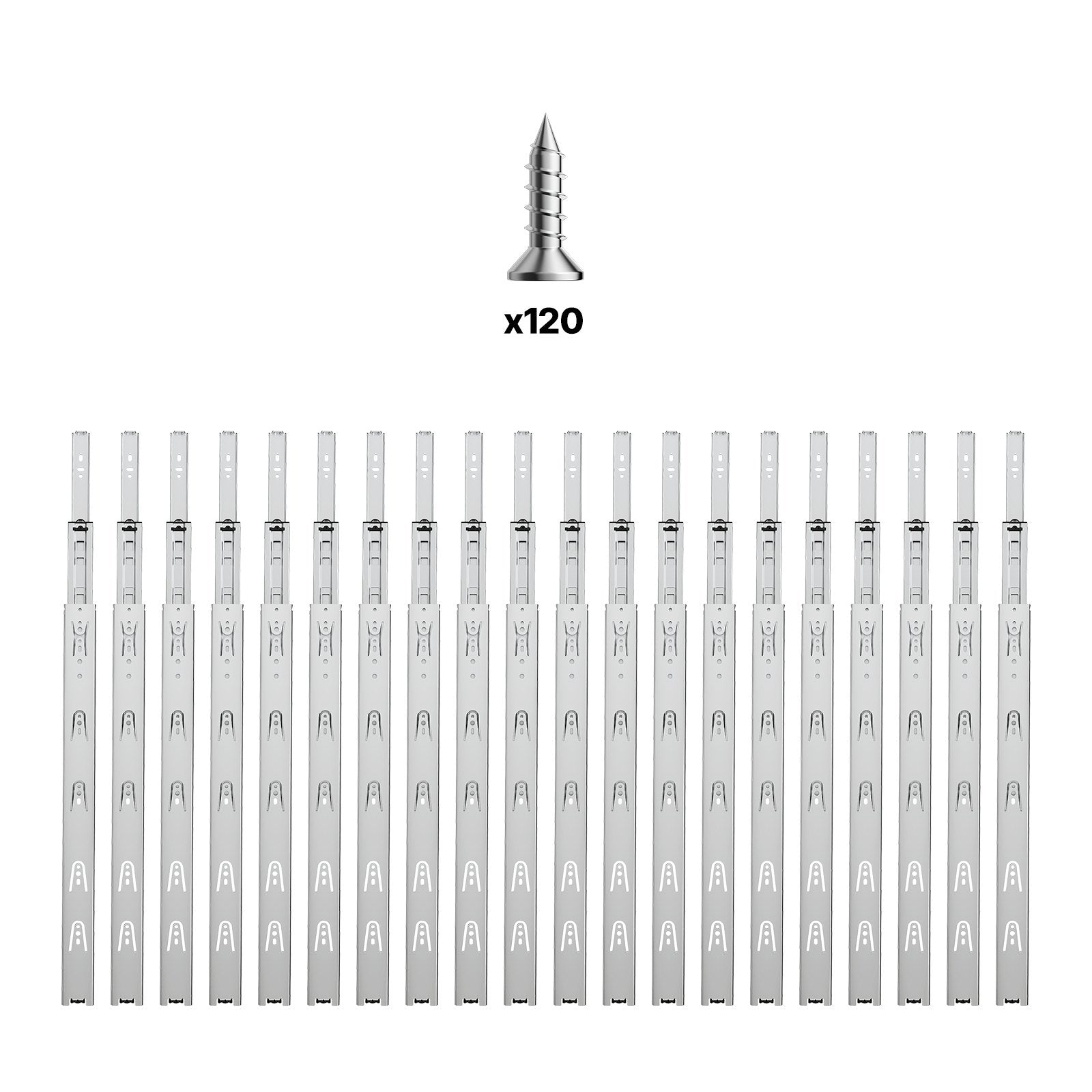 Drawer Cabinet Slides Side Mount 22 inch 10 Pairs 100 LB Load Replacement V952-CZCJCTDG100LW77EDV0