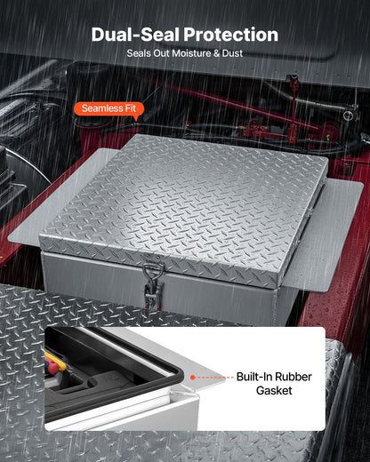 Truck Bed Tool Box, Heavy Duty Aluminum Tool Box with Diamond Plate, Storage Toolbox Chest Organizer Supports V952-CZGJX22INCHYB90W5001V0