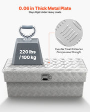 Truck Bed Tool Box, Heavy Duty Aluminum Tool Box with Tread Patterns, Storage Toolbox Chest Organizer with V952-CZGJX33INCHY6ZBO7001V0