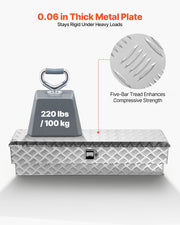 Truck Bed Tool Box, Heavy Duty Aluminum Tool Box with Tread Patterns, Storage Toolbox Chest Organizer with V952-CZGJX48INCHYG7NXK001V0
