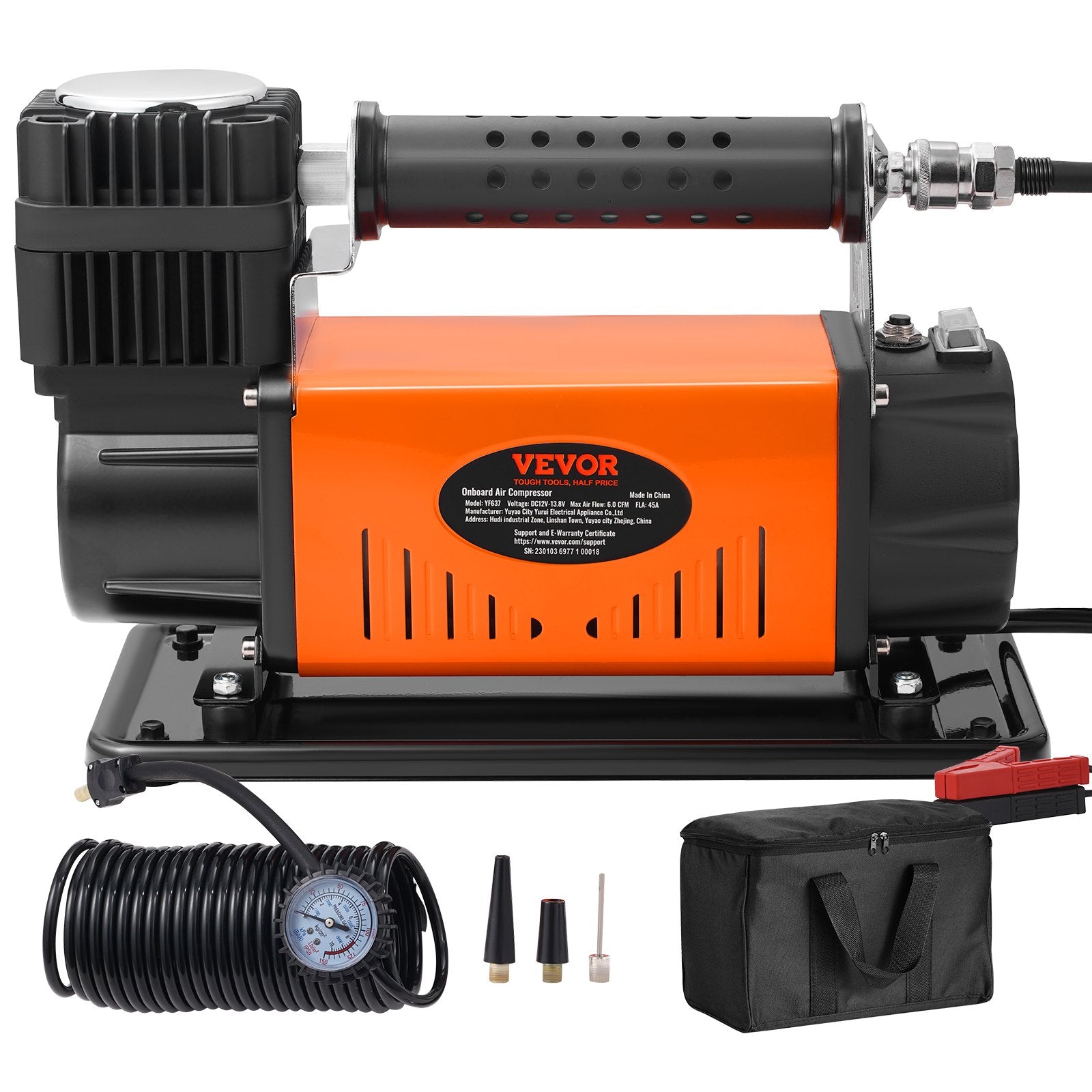 12V Air Compressor Heavy Duty 150PSI Offroad Air Compressor Portable Truck Tire Inflator 6.0CFM Air Pump for V952-CZKQ12V150PSIOQUPV9