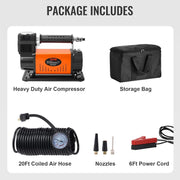 12V Air Compressor Heavy Duty 150PSI Offroad Air Compressor Portable Truck Tire Inflator 6.0CFM Air Pump for V952-CZKQ12V150PSIOQUPV9