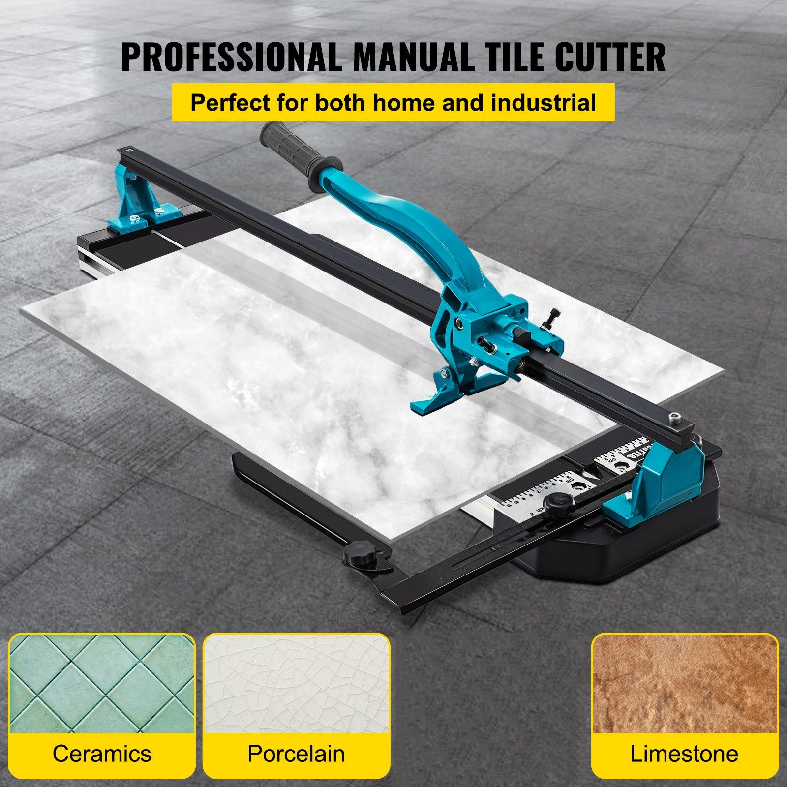 Tile Cutter 47in Cutting Tool w/ Laser Guide Single Rail Double Brackets V952-CZQGJ1200MMSDDGDZV0