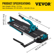 Tile Cutter 47in Cutting Tool w/ Laser Guide Single Rail Double Brackets V952-CZQGJ1200MMSDDGDZV0