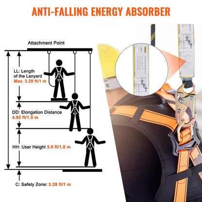 Vertical Lifeline Assembly 0.55'' x 100' Fall Protection Rope 30 KN ANSI V952-CZSMXHHXWS105HEJUV0