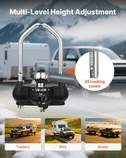 Trailer Hitch Lock, Fits for 46 mm, 50.8 mm, 58.7 mm Couplers, Heavy-Duty Anti-Theft Trailer Ball Lock with 3 V952-CZSOHSDUX178UREEZ001V0