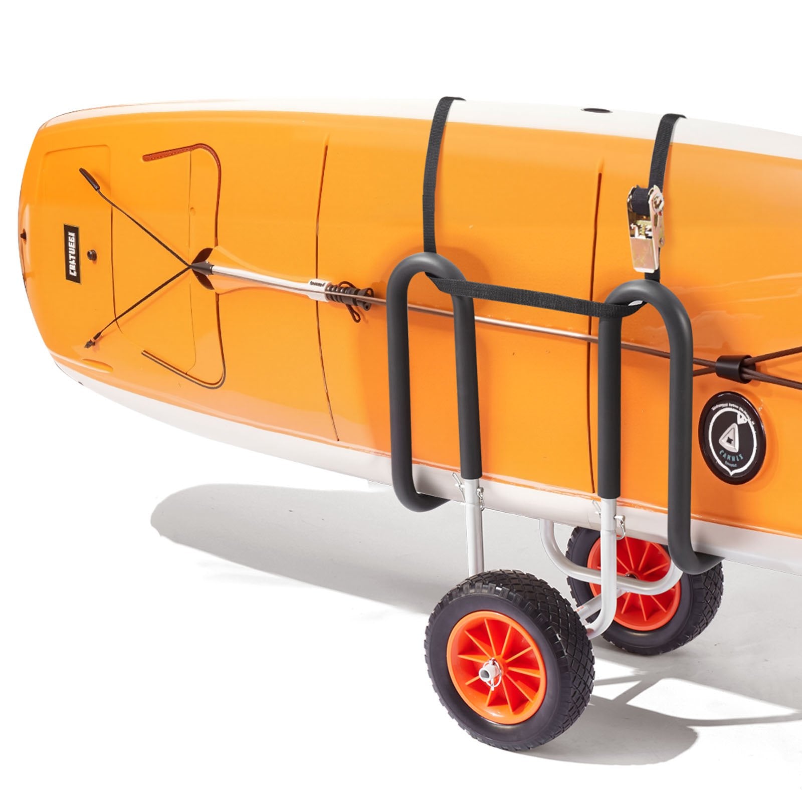 Kayak Cart, 68.0 kg Load Capacity, Stand Up Paddle Board Trolley with 25.4 cm Solid Rubber Tires & V952-CZSPHTTC10INP1Q50001V0