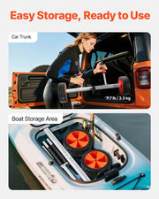 Kayak Cart, 104 kg Load Capacity, Canoe Cart Dolly with 25.4 cm Solid PU Tires & Kickstand, Assembles & V952-CZSPHTTC10INTL5QS001V0