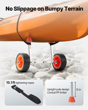 Kayak Cart, 113.4 kg Load Capacity, Canoe Cart Dolly with 19.1 cm Solid Rubber Tires & Kickstand, Assembles & V952-CZSPHTTC8INC8AUKV001V0