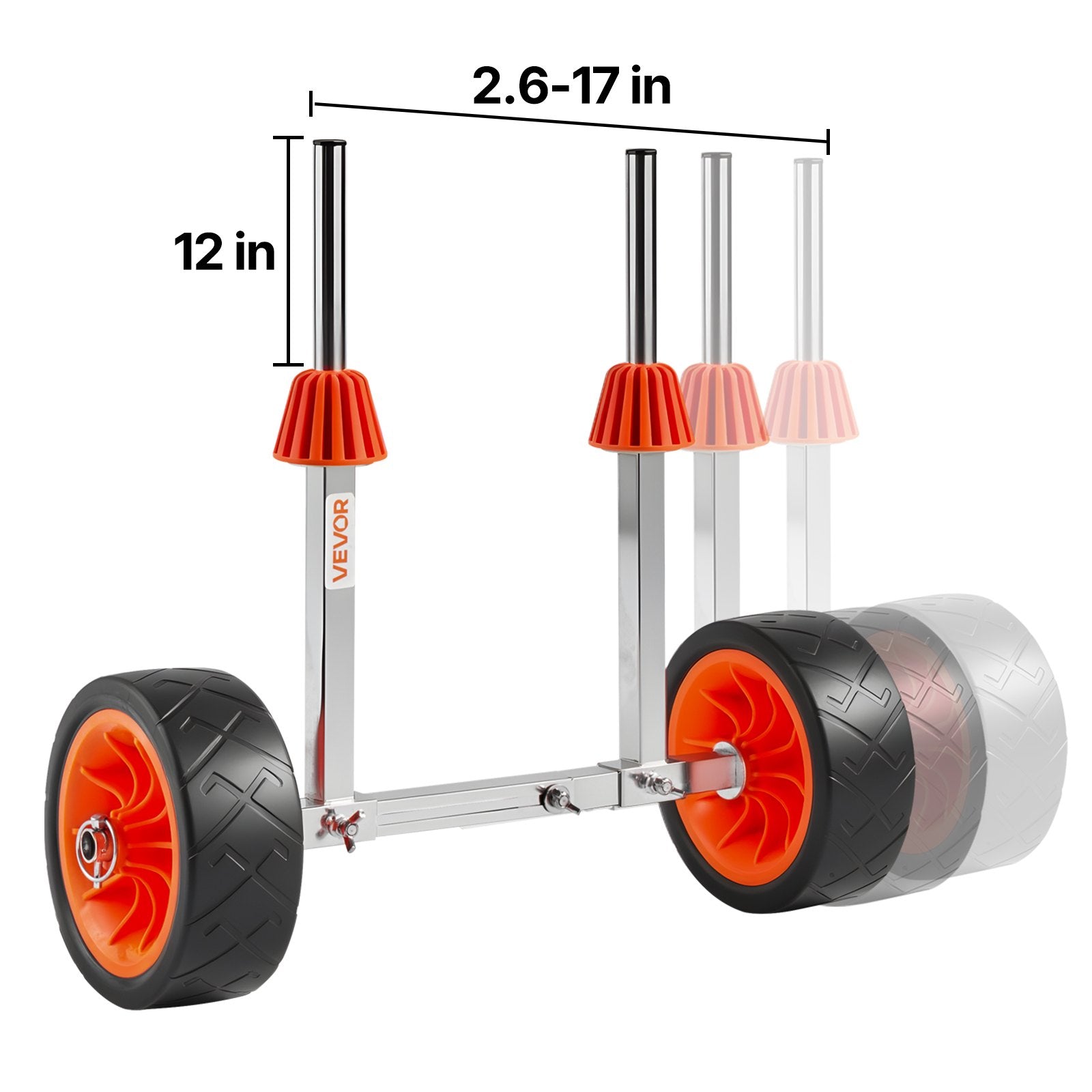 Kayak Cart, 113.4 kg Load Capacity, Canoe Cart Dolly with 19.1 cm Solid Rubber Tires & Kickstand, Assembles & V952-CZSPHTTC8INC8AUKV001V0