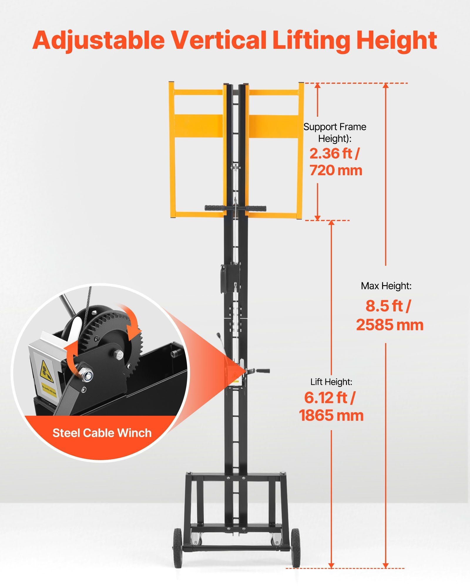 Drywall Lift, Heavy-Duty 68 kg Sheetrock Hoist for Wall Installation, One Person Drywall Installation, V952-CZSSJHS150LB9KSBM001V0