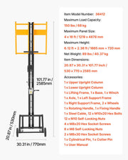 Drywall Lift, Heavy-Duty 68 kg Sheetrock Hoist for Wall Installation, One Person Drywall Installation, V952-CZSSJHS150LB9KSBM001V0