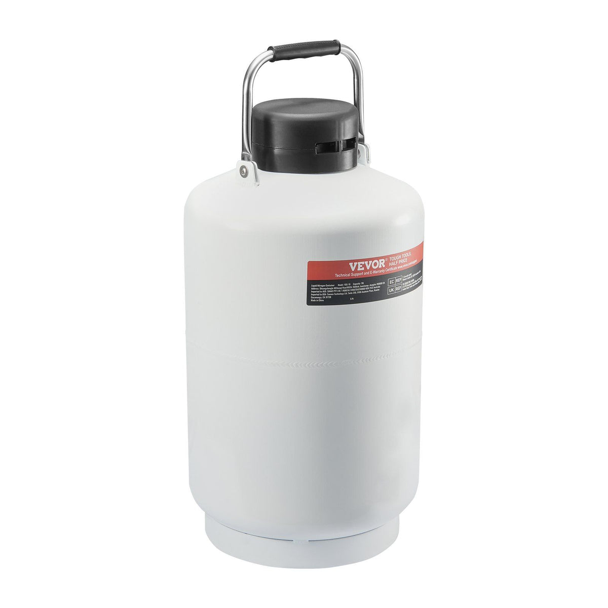 Liquid Nitrogen Tank, 10 L Aluminum Alloy Liquid Nitrogen Container, LN2 Tank Dewar with 6 Canisters and V952-CZXYDG10L000IEX2HV0