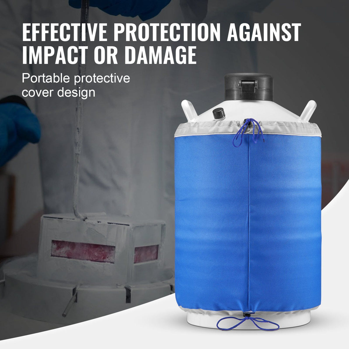 Liquid Nitrogen Tank, 20 L Aluminum Alloy Liquid Nitrogen Container, LN2 Tank Dewar with 6 Canisters and V952-CZXYDG20L000J251UV0