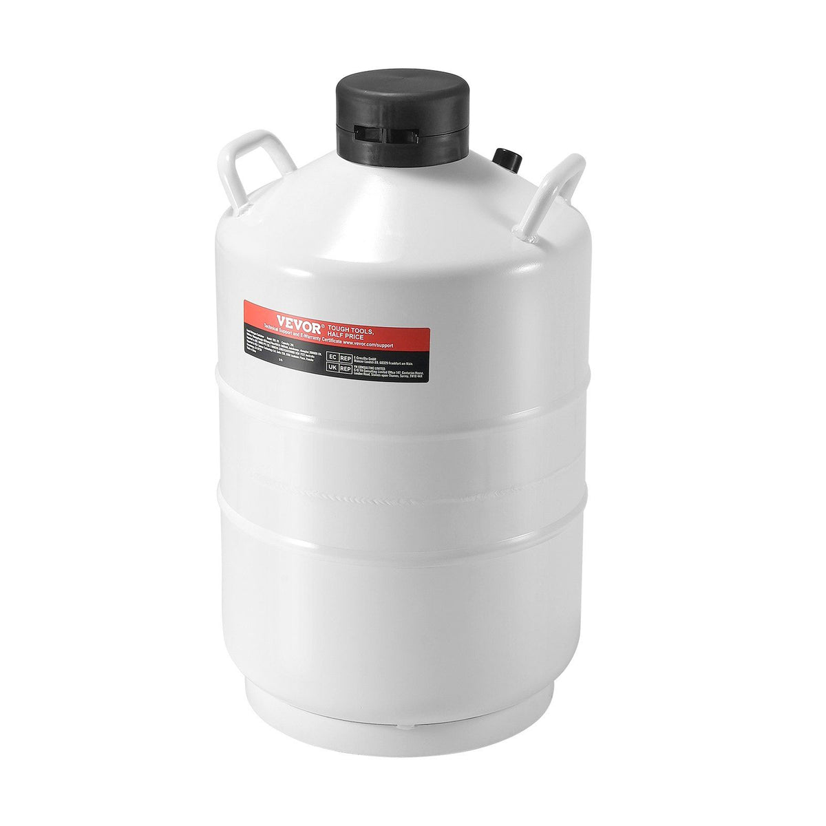 Liquid Nitrogen Tank, 20 L Aluminum Alloy Liquid Nitrogen Container, LN2 Tank Dewar with 6 Canisters and V952-CZXYDG20L000J251UV0